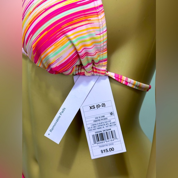 Wild fable Triangle Bikini Top in Pink Space Dye & Bright Pink Bottom XS… - Picture 3 of 11
